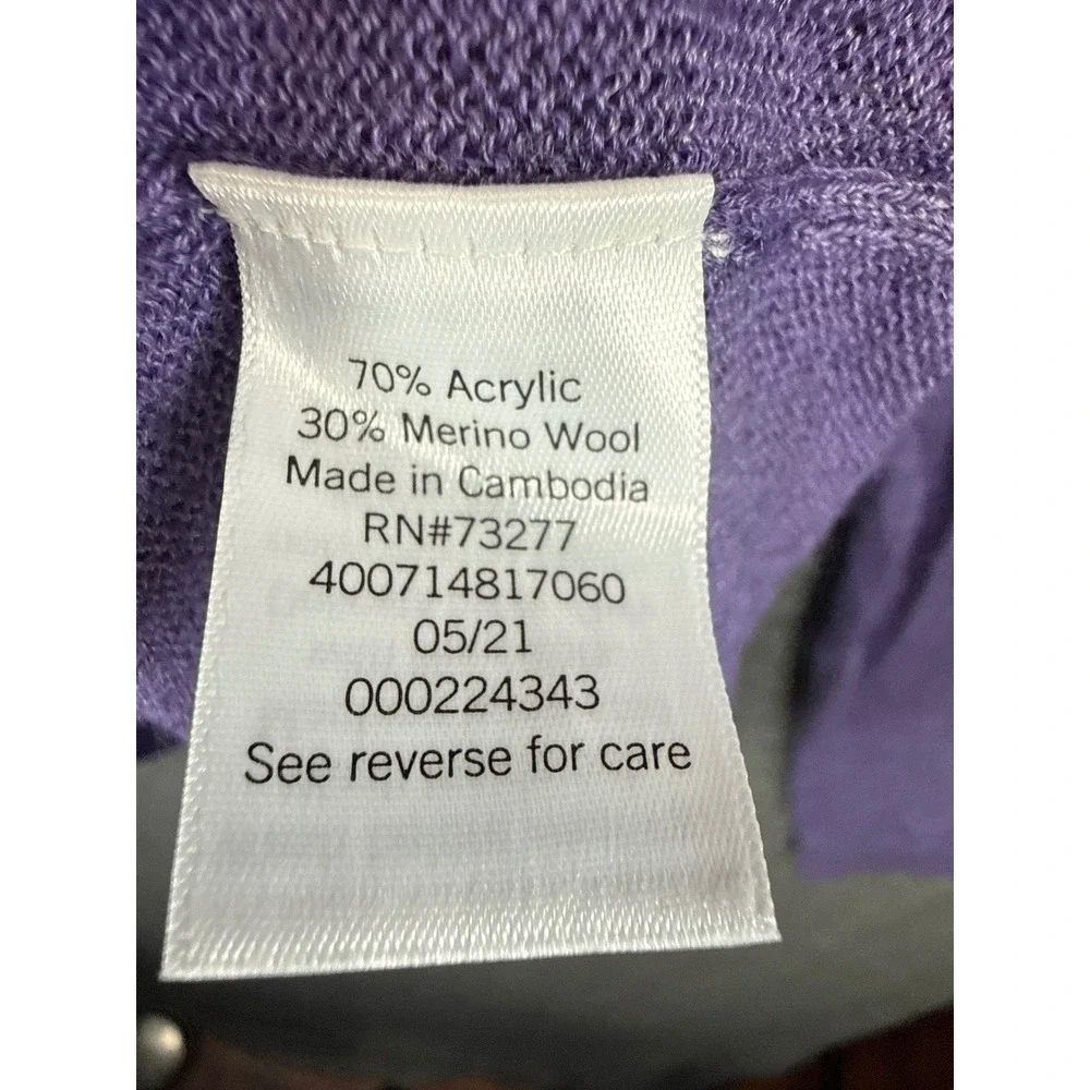 NWT Apt 9 V-Neck Seriously Soft Merino Wool Blend Sweater Mens XL Purple Hipster